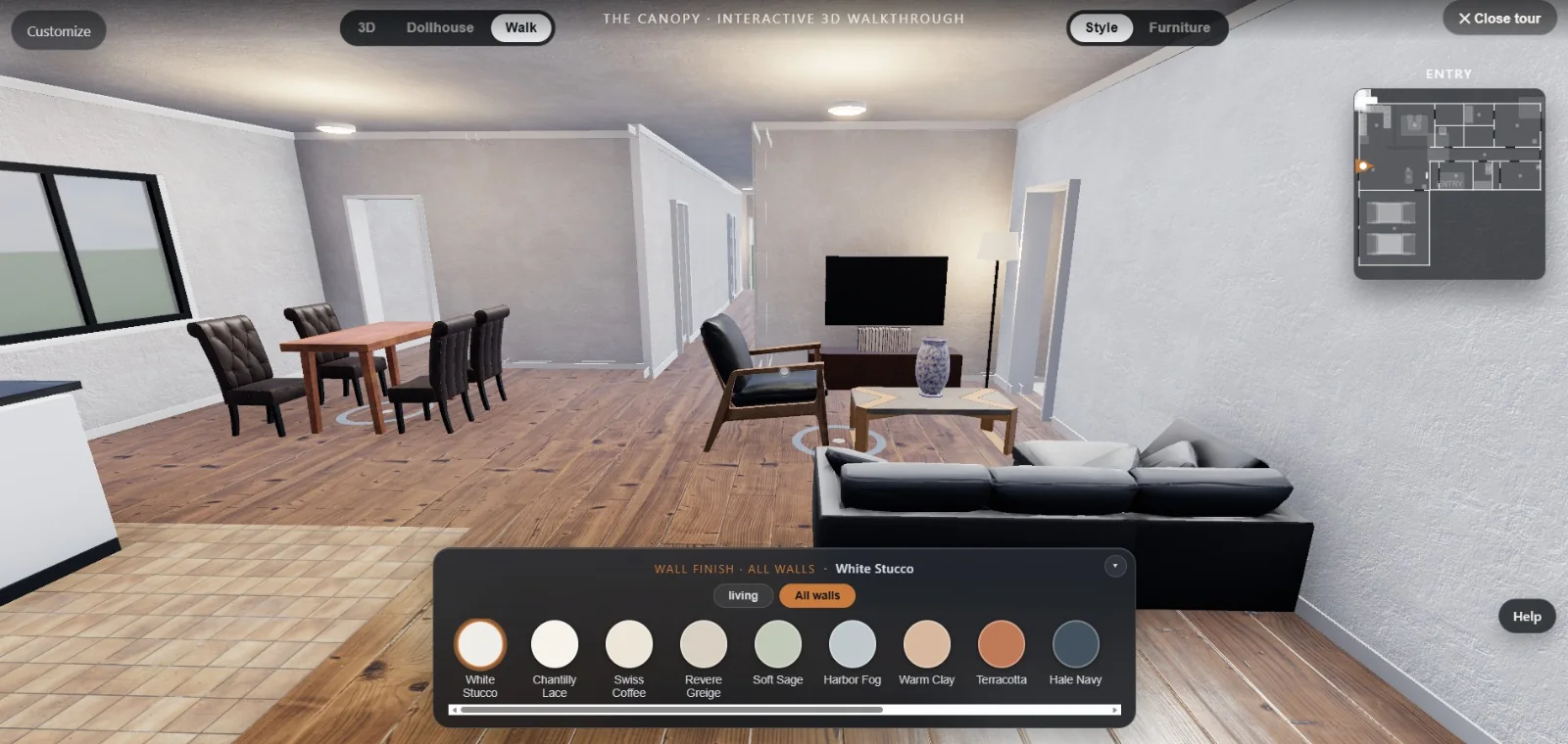 The live finish configurator — every change priced in real time