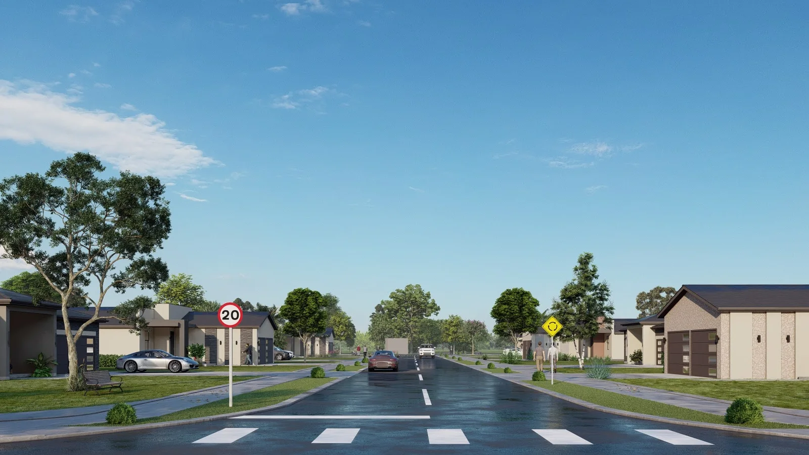 The full Deland community modeled in 3D
